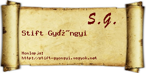 Stift Gyöngyi névjegykártya