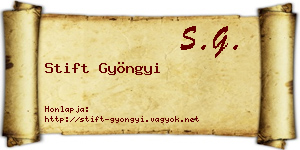 Stift Gyöngyi névjegykártya